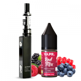 Pack Justfog Q16 con Liquido fruttato VAPR. Red Mix